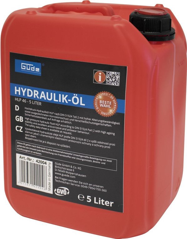 Güde Hydraulik-Öl HLP 46 5L umweltverträgliches Hydraulik-Öl 5 Liter Art.Nr. 42004
