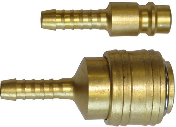 Güde Kupplung / Stecknippel 6 mm Einhand-Schnellkupplung Stecknippel mit Tülle Art.Nr. 41006